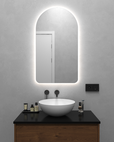 Зеркало арка 90х50 см, с нейтральной подсветкой