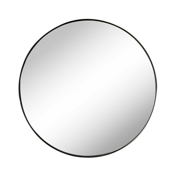 Дизайнерское настенное зеркало Glass Memory Lunar 100  в металлической раме черного цвета